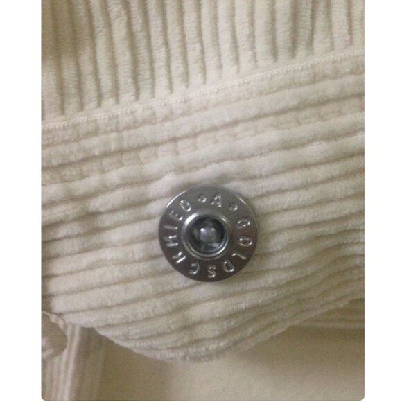 Anthropologie Corduroy Cropped Trucker Jacket L White - Picture 8 of 11